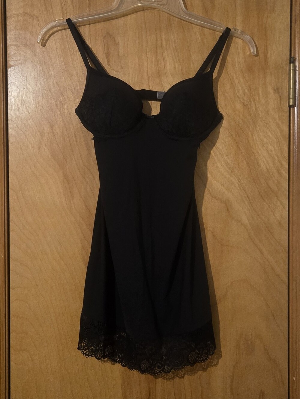 Victoria's Secret Black Lace-Trim Slip Women's Intimates Size 34C